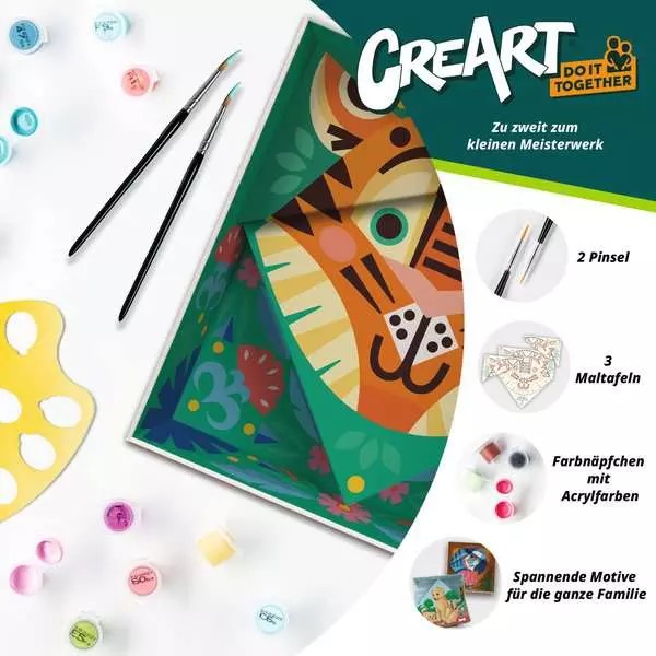 Weitere Ansicht: CreArt, Malen nach Zahlen Do it together - Tiger