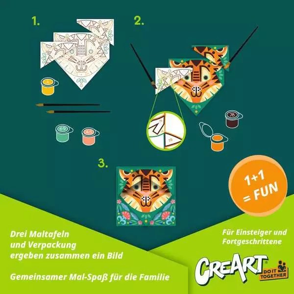 Weitere Ansicht: CreArt, Malen nach Zahlen Do it together - Tiger