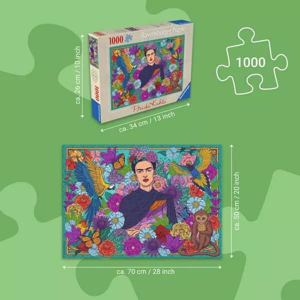 Weitere Ansicht: Erwachsenenpuzzle 1000 Teile - Frida Kahlo's Paradies: Papageien, Affen und Blüten