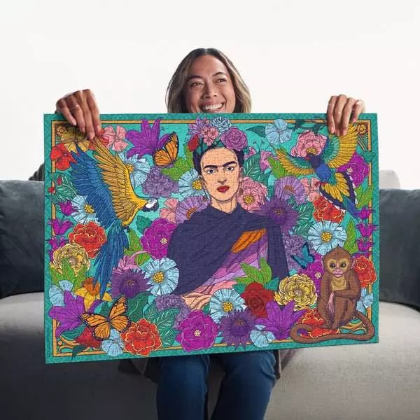 Weitere Ansicht: Erwachsenenpuzzle 1000 Teile - Frida Kahlo's Paradies: Papageien, Affen und Blüten