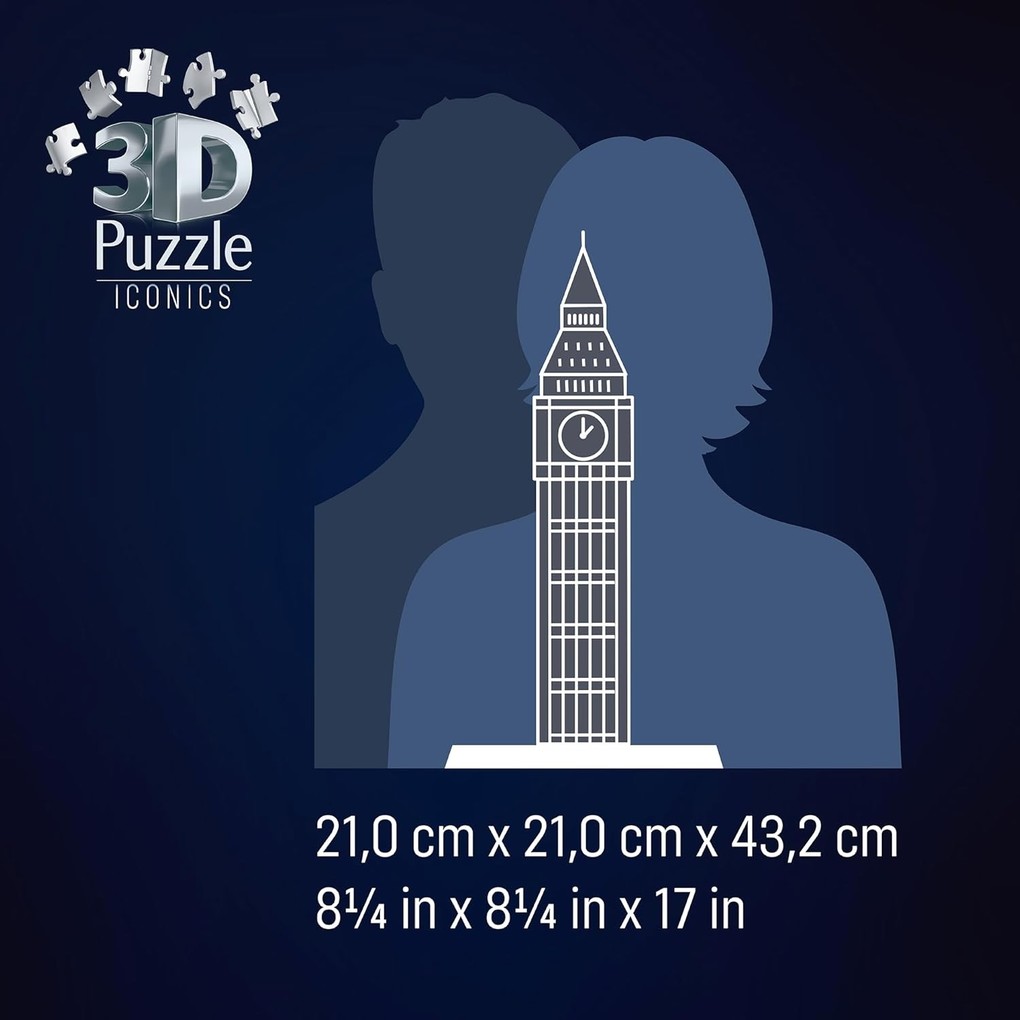 Weitere Ansicht: 3D Puzzle Iconics: Big Ben - mit Licht
