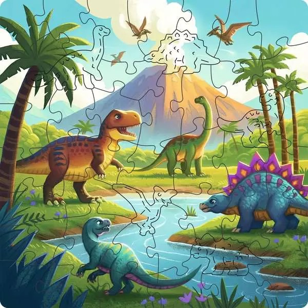 Weitere Ansicht: Kinderpuzzle 44 Teile - Dinosaurier Welt