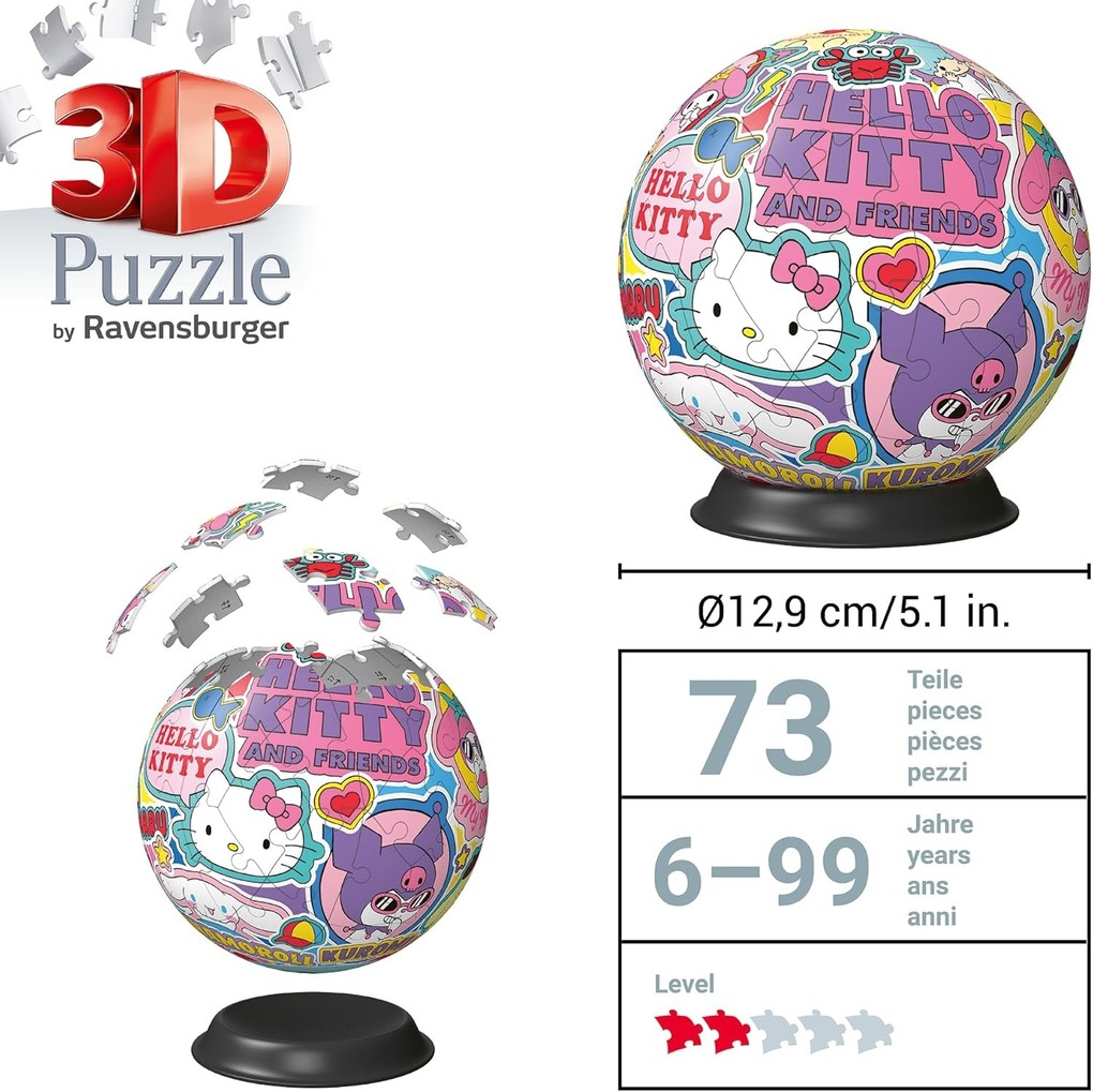 Weitere Ansicht: 3D Puzzle-Ball Hello Kitty and Friends