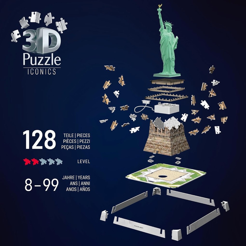 Weitere Ansicht: 3D Puzzle Iconics: Freiheitsstatue - mit Licht