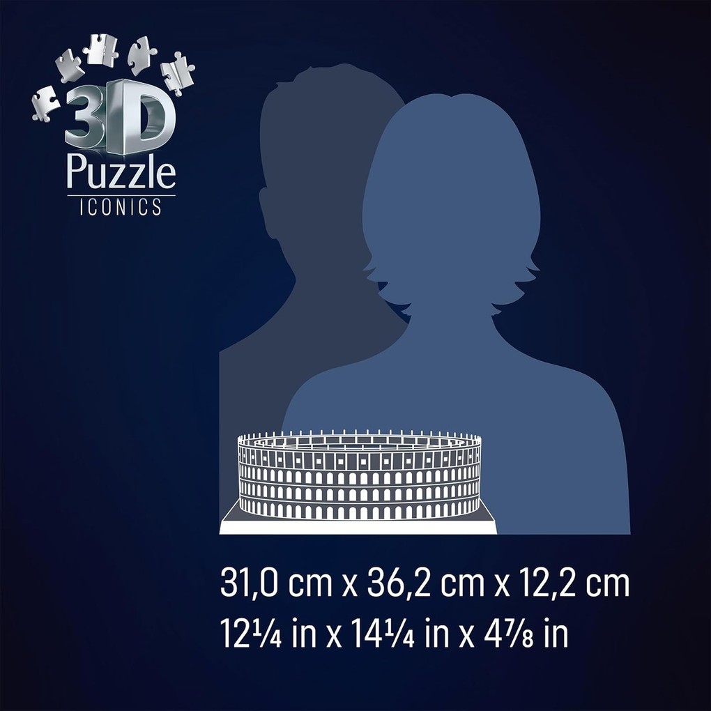 Weitere Ansicht: 3D Puzzle Iconics: Kolosseum Rom - mit Licht