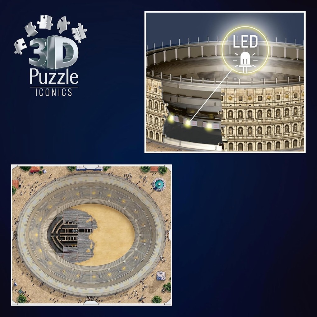 Weitere Ansicht: 3D Puzzle Iconics: Kolosseum Rom - mit Licht