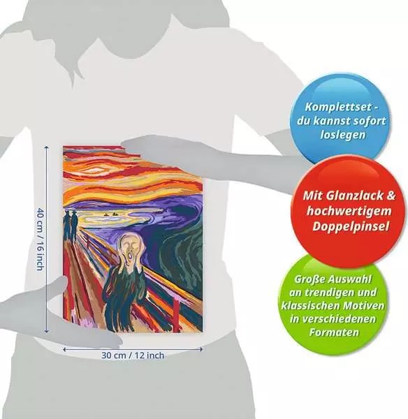 Weitere Ansicht: CreArt, Malen nach Zahlen Art Collection - Der Schrei (Munch)