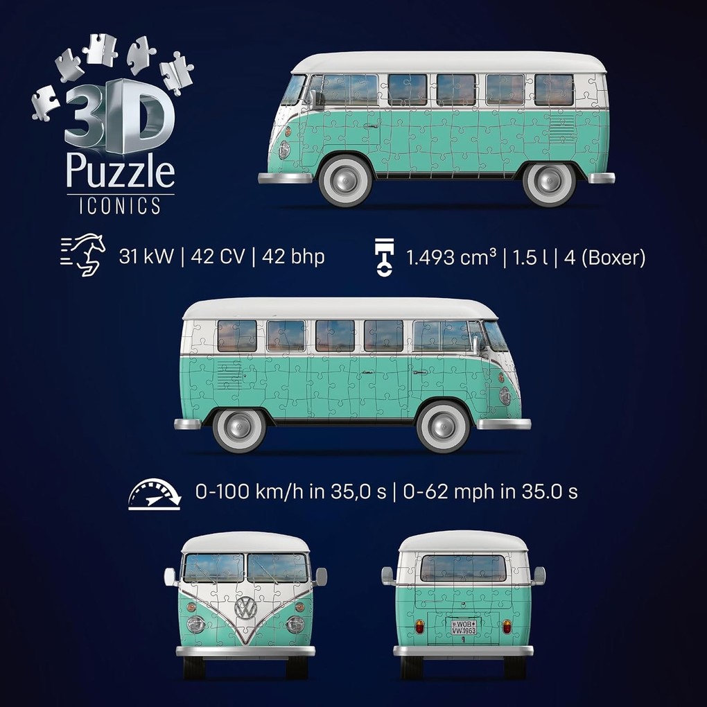Weitere Ansicht: 3D Puzzle Iconics: Volkswagen T1
