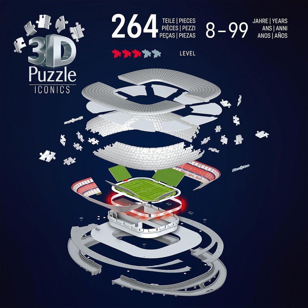 Weitere Ansicht: 3D Puzzle Iconics: Allianz Arena - mit Licht