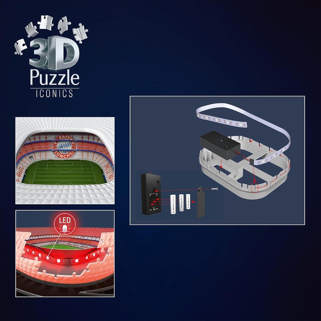 Weitere Ansicht: 3D Puzzle Iconics: Allianz Arena - mit Licht