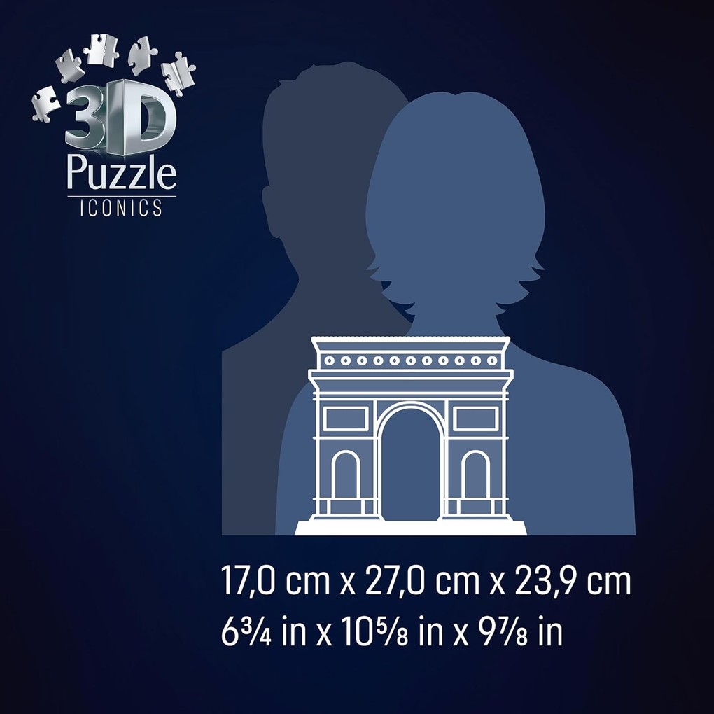 Weitere Ansicht: 3D Puzzle Iconics: Triumphbogen Paris - mit Licht