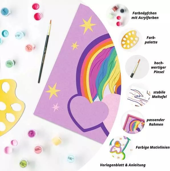 Weitere Ansicht: CreArt, Malen nach Zahlen Kinder Unicorn Academy - Sophia & Wildstar