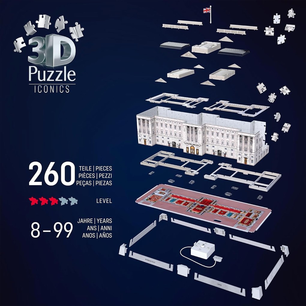 Weitere Ansicht: 3D Puzzle Iconics: Buckingham Palace - mit Licht