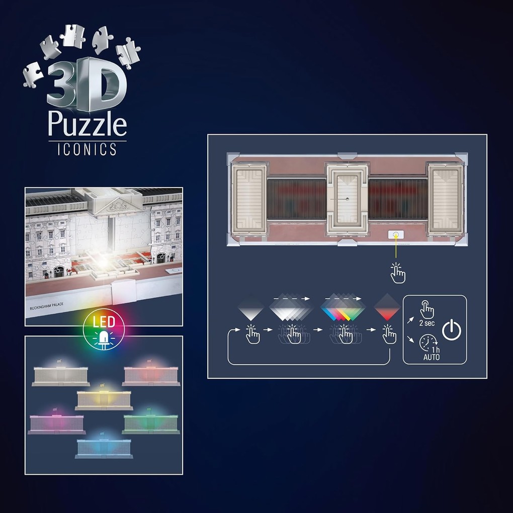 Weitere Ansicht: 3D Puzzle Iconics: Buckingham Palace - mit Licht