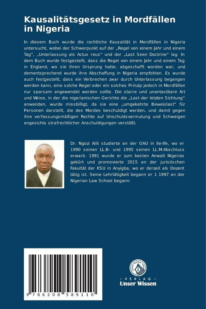 Weitere Ansicht: Kausalitätsgesetz in Mordfällen in Nigeria | Ngozi Alili