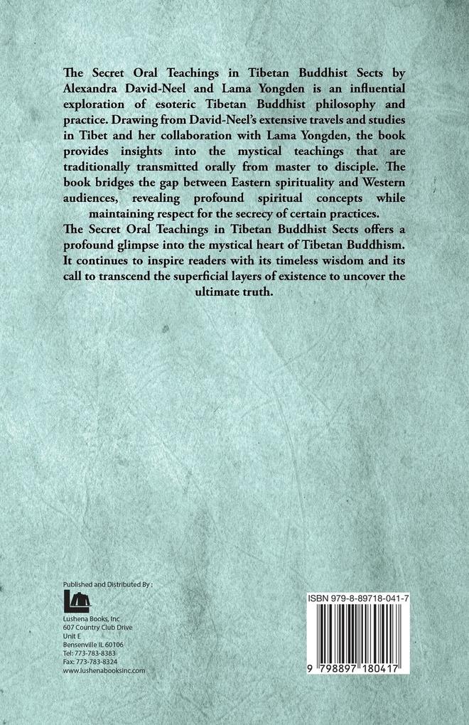 Weitere Ansicht: The Secret Oral Teachings in Tibetan Buddhist Sects | Lama Yongden Alexandra David-Neel
