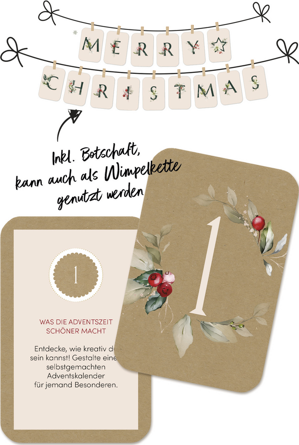 Weitere Ansicht: Glückskärtchen Advent-24 Adventswünsche