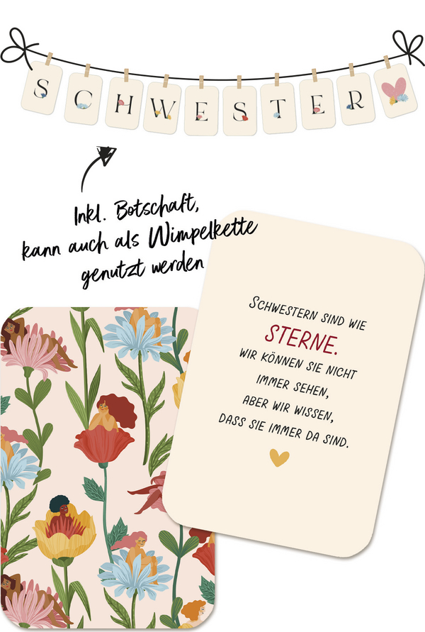 Weitere Ansicht: Glückskärtchen-Schwesterherz
