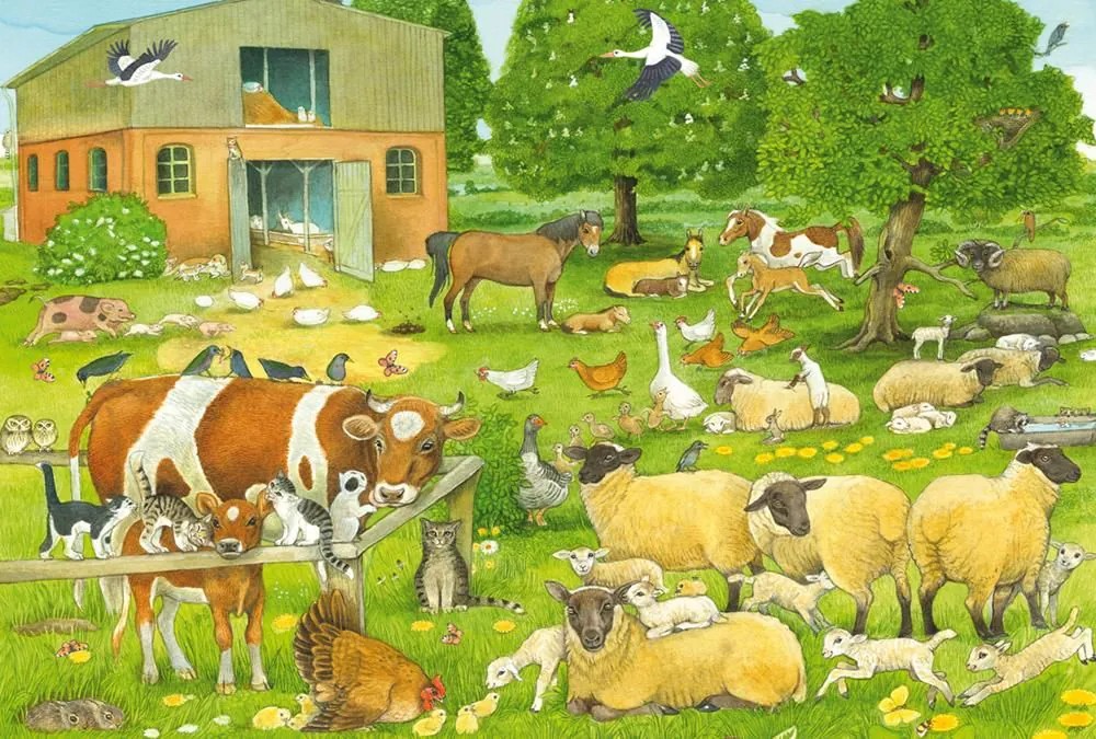 Weitere Ansicht: Schmidt 56528 - Tierfamilien auf dem Bauernhof, Kinderpuzzle mit Poster, 100 Teile aus NATPAX® Graspappe