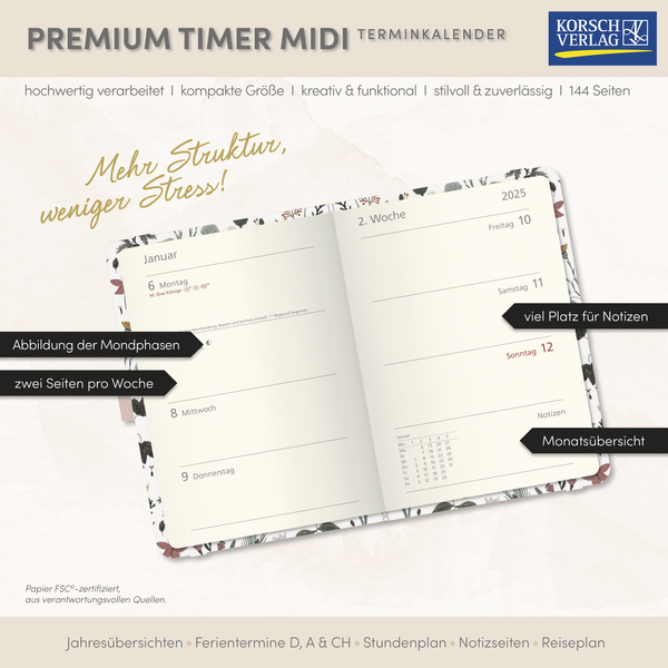 Weitere Ansicht: Premium Timer Midi "Botanical Study" 2026