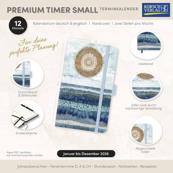 Weitere Ansicht: Premium Timer Small "Golden Waves" 2026