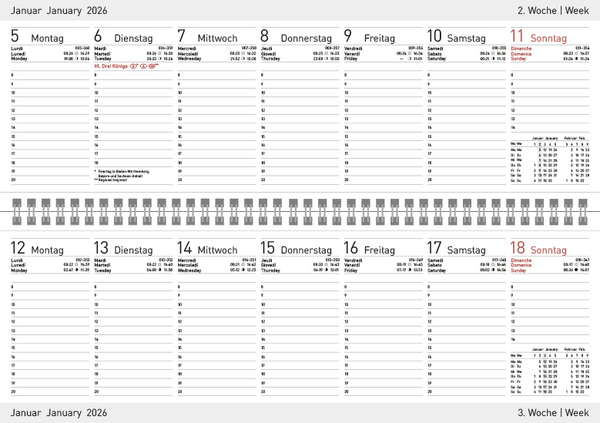 Weitere Ansicht: Tischquerkalender Classic Colourlux schwarz 2026