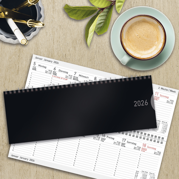 Weitere Ansicht: Tischquerkalender Classic Colourlux schwarz 2026