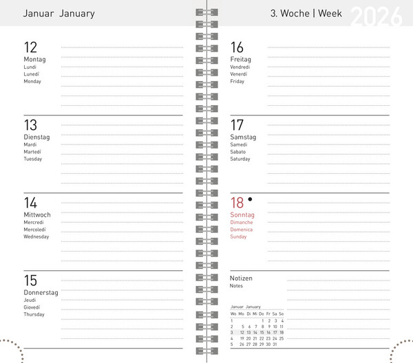 Weitere Ansicht: Taschenkalender Wochentimer Small Blau 2026