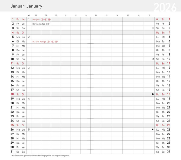 Weitere Ansicht: Taschenkalender Pluto geheftet PVC rot 2026