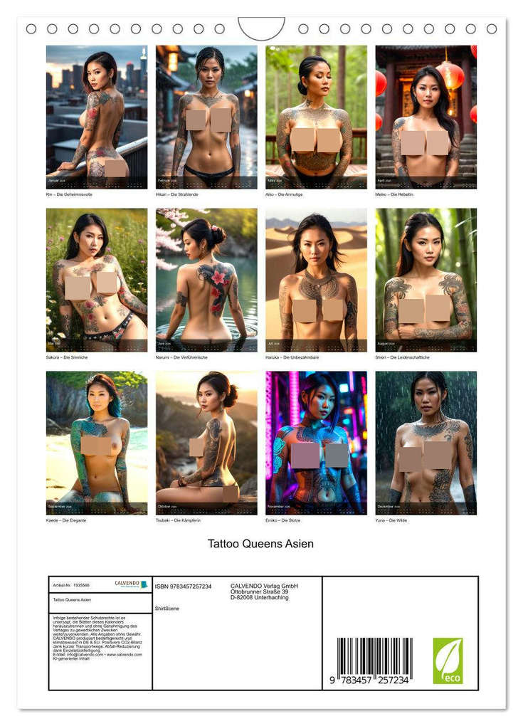 Weitere Ansicht: Tattoo Queens Asien (Wandkalender 2026 DIN A4 hoch), CALVENDO Monatskalender | Calvendo, ShirtScene, ShirtScene ShirtScene