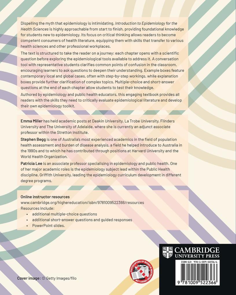Weitere Ansicht: Introduction to Epidemiology for the Health Sciences | Emma Miller, Patricia Lee, Stephen Begg
