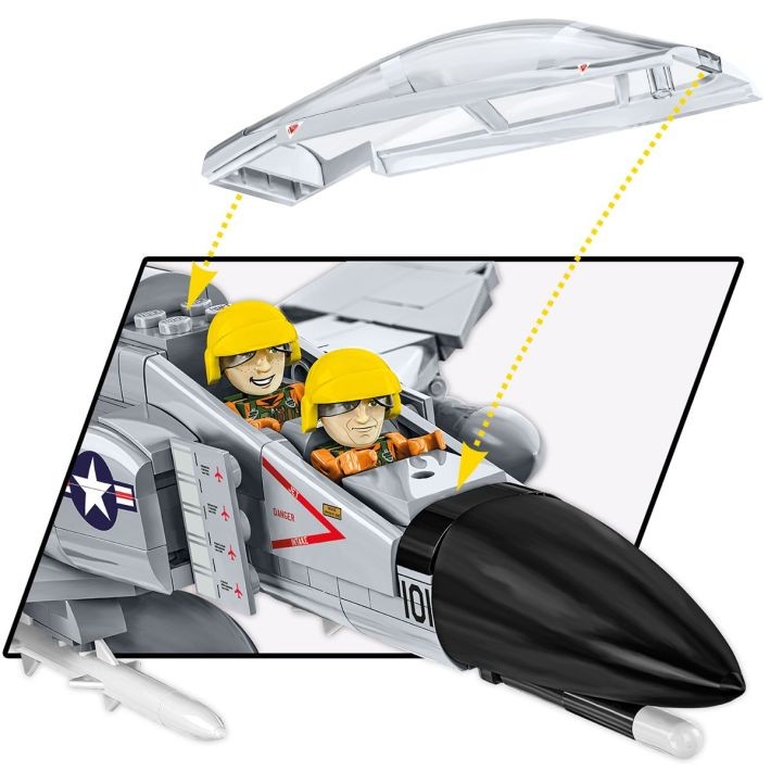 Weitere Ansicht: COBI Armed Forces 5897 - F-4 Phantom II USS Midway, Überschall-Mehrzweckjäger, Maßstab 1:48, Bausatz, 703 Teile