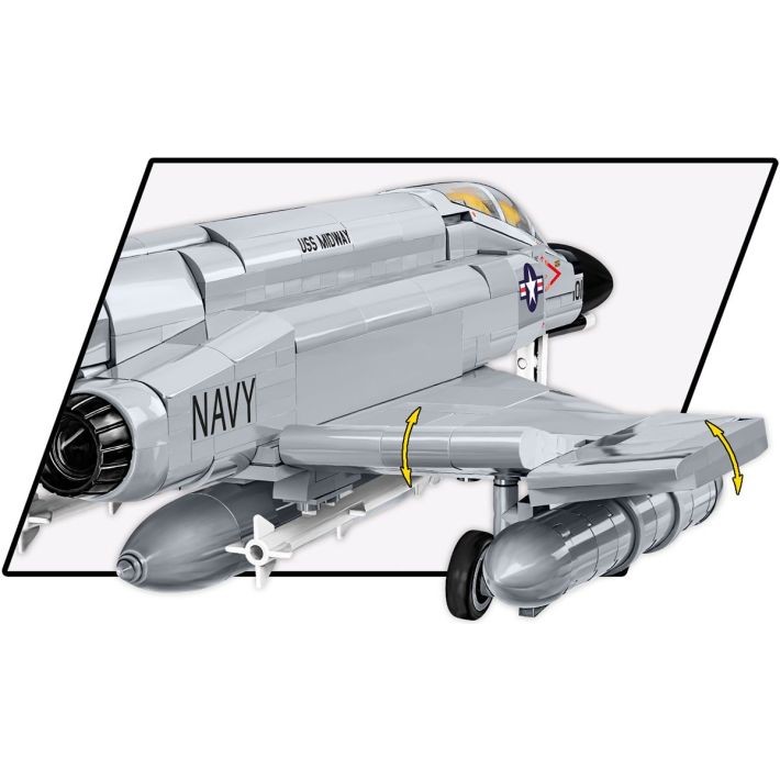Weitere Ansicht: COBI Armed Forces 5897 - F-4 Phantom II USS Midway, Überschall-Mehrzweckjäger, Maßstab 1:48, Bausatz, 703 Teile