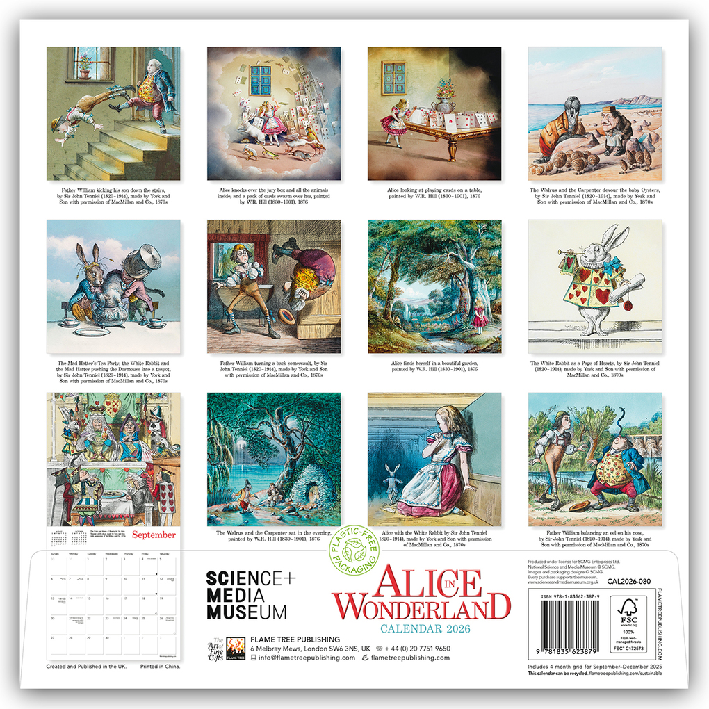 Weitere Ansicht: Science Museum: Alice's Adventures in Wonderland Wall Calendar 2026 (Art Calendar) | Flame Tree Publishing