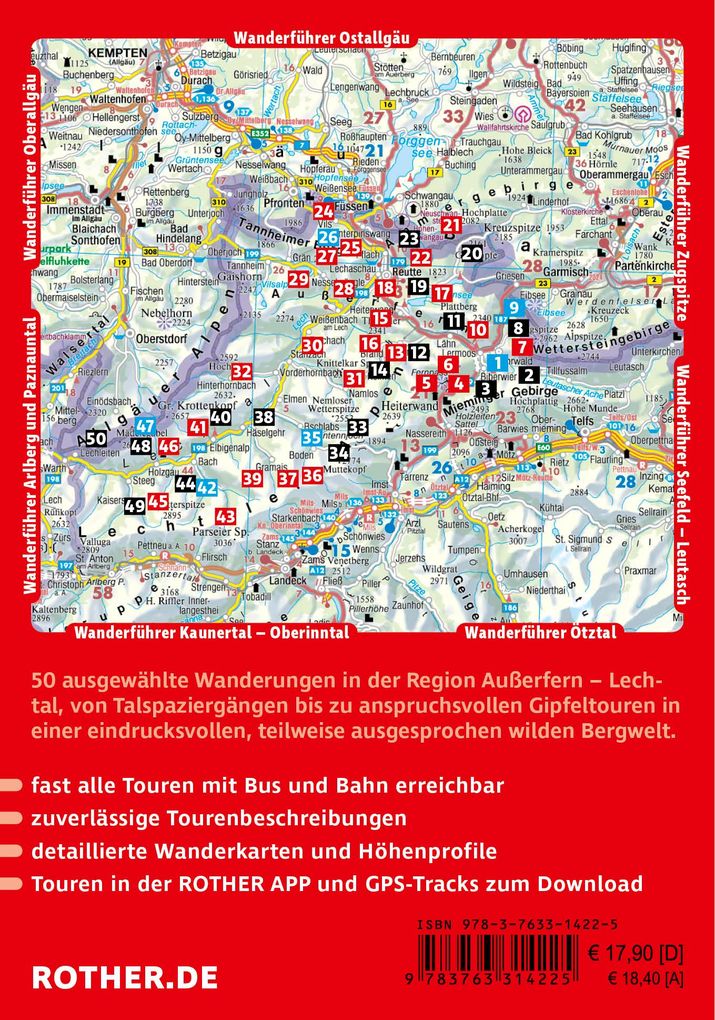 Weitere Ansicht: ROTHER Wanderführer Außerfern - Lechtal. 50 Touren um Ehrwald, Lermoos und Reutte - in der Tiroler Zugspitz Arena und im Naturpark Tiroler Lech | Franziska Baumann, Dieter Seibert