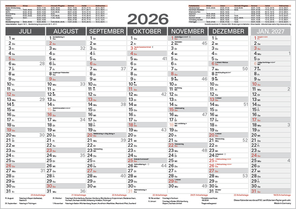 Weitere Ansicht: Tafelkalender A5 2026