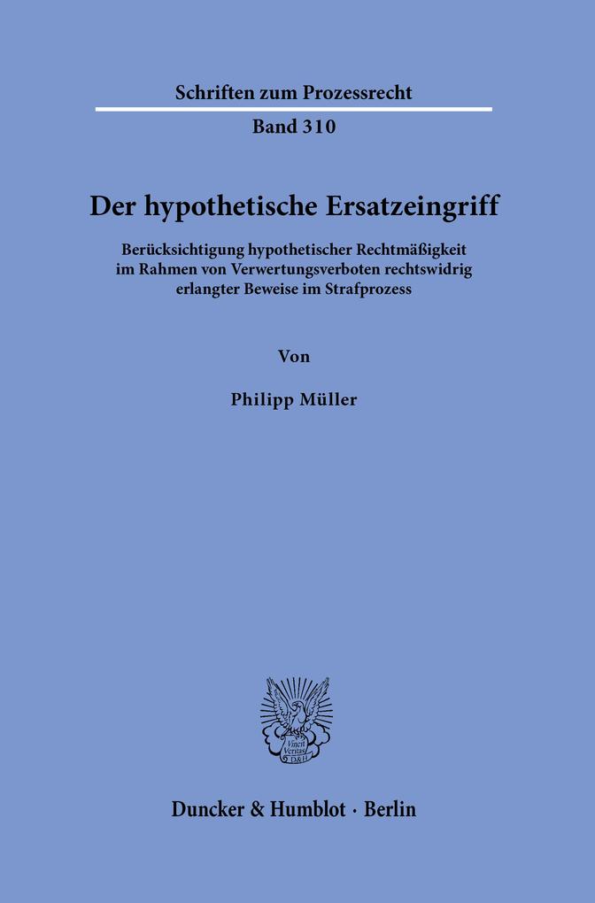 Produktbild: Der hypothetische Ersatzeingriff | Philipp Müller