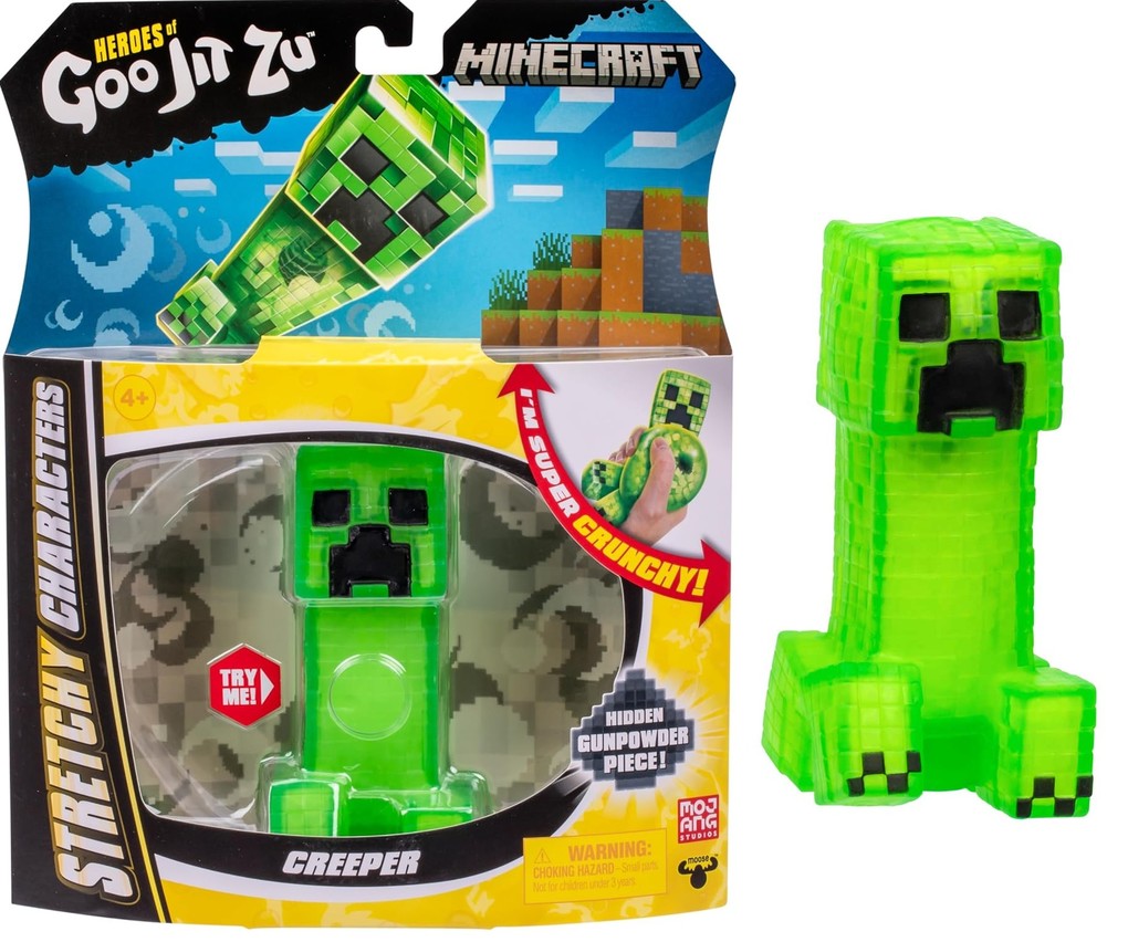 Produktbild: Moose Toys 300297 - Heroes Of Goo Jit Zu, Minecraft Hero Pack, Creeper, superelastisch, dehnbar bis 50 cm