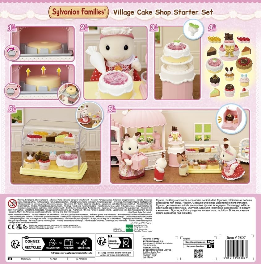 Weitere Ansicht: Sylvanian Families 5807 - Village Cake Shop Starter Set, Dorfkonditorei Set für Starter Haus, Spielset