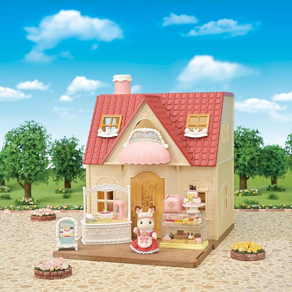 Weitere Ansicht: Sylvanian Families 5807 - Village Cake Shop Starter Set, Dorfkonditorei Set für Starter Haus, Spielset