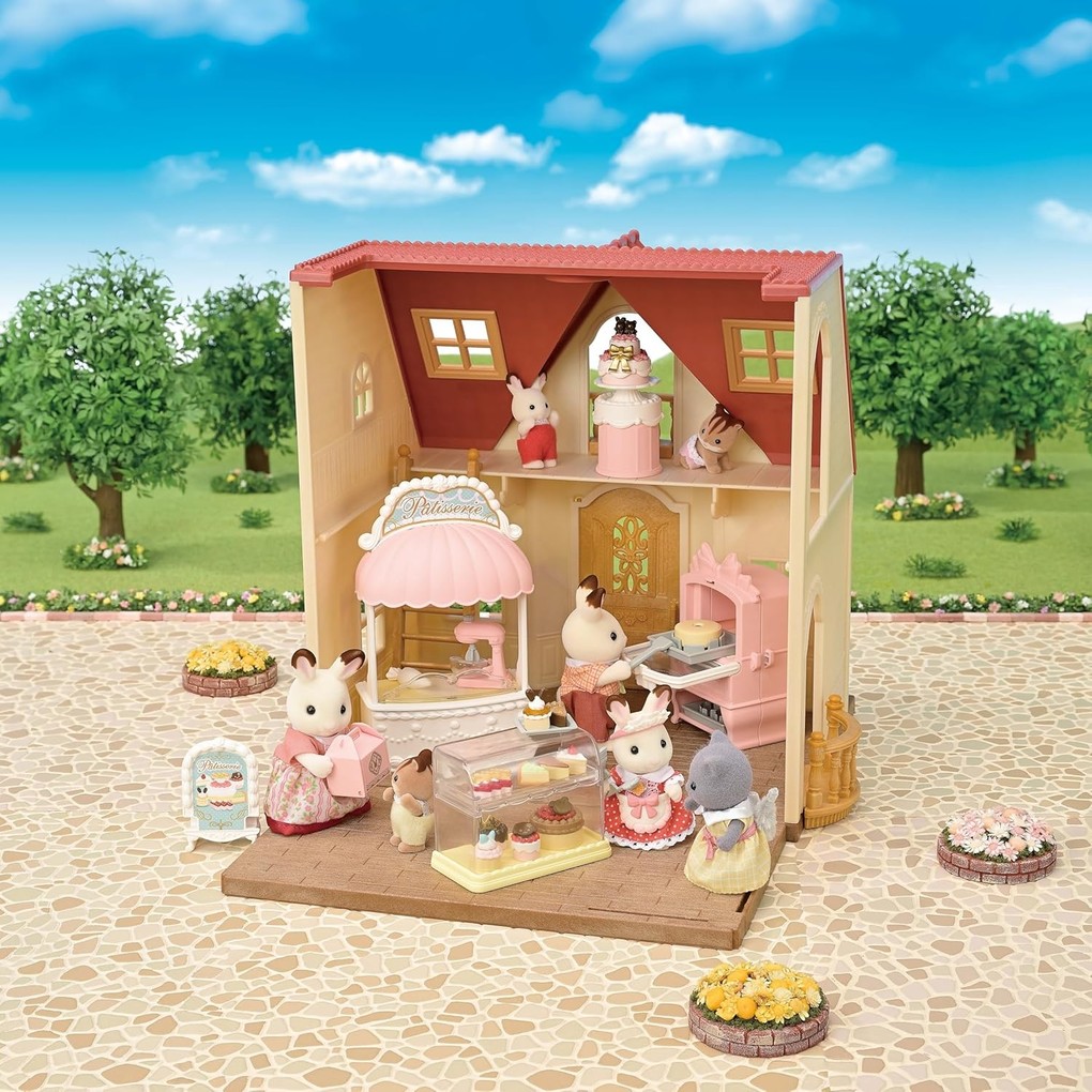 Weitere Ansicht: Sylvanian Families 5807 - Village Cake Shop Starter Set, Dorfkonditorei Set für Starter Haus, Spielset