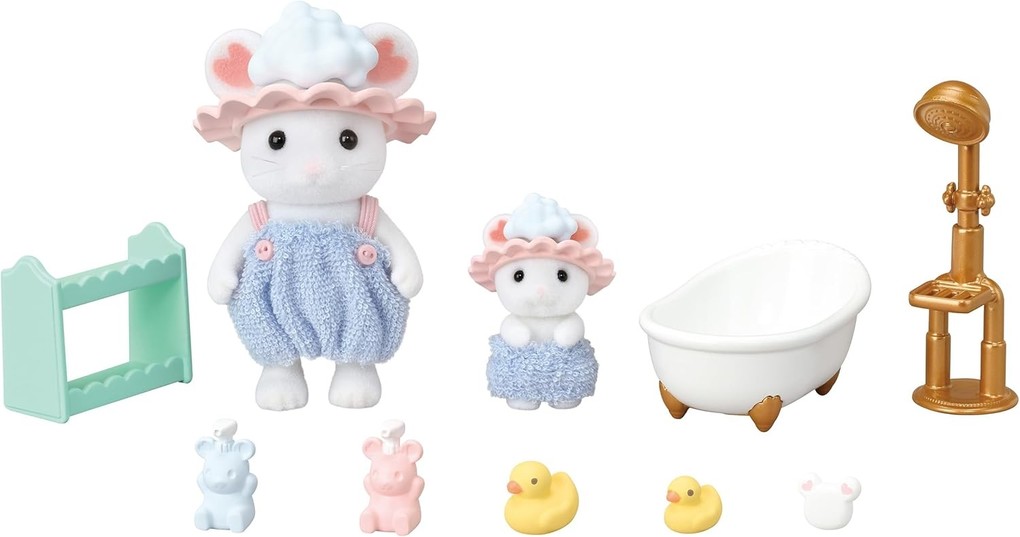 Weitere Ansicht: Sylvanian Families 5805 - Bath Time Bubble Siblings, Marshmallow Mäuse Badespaß Spielset