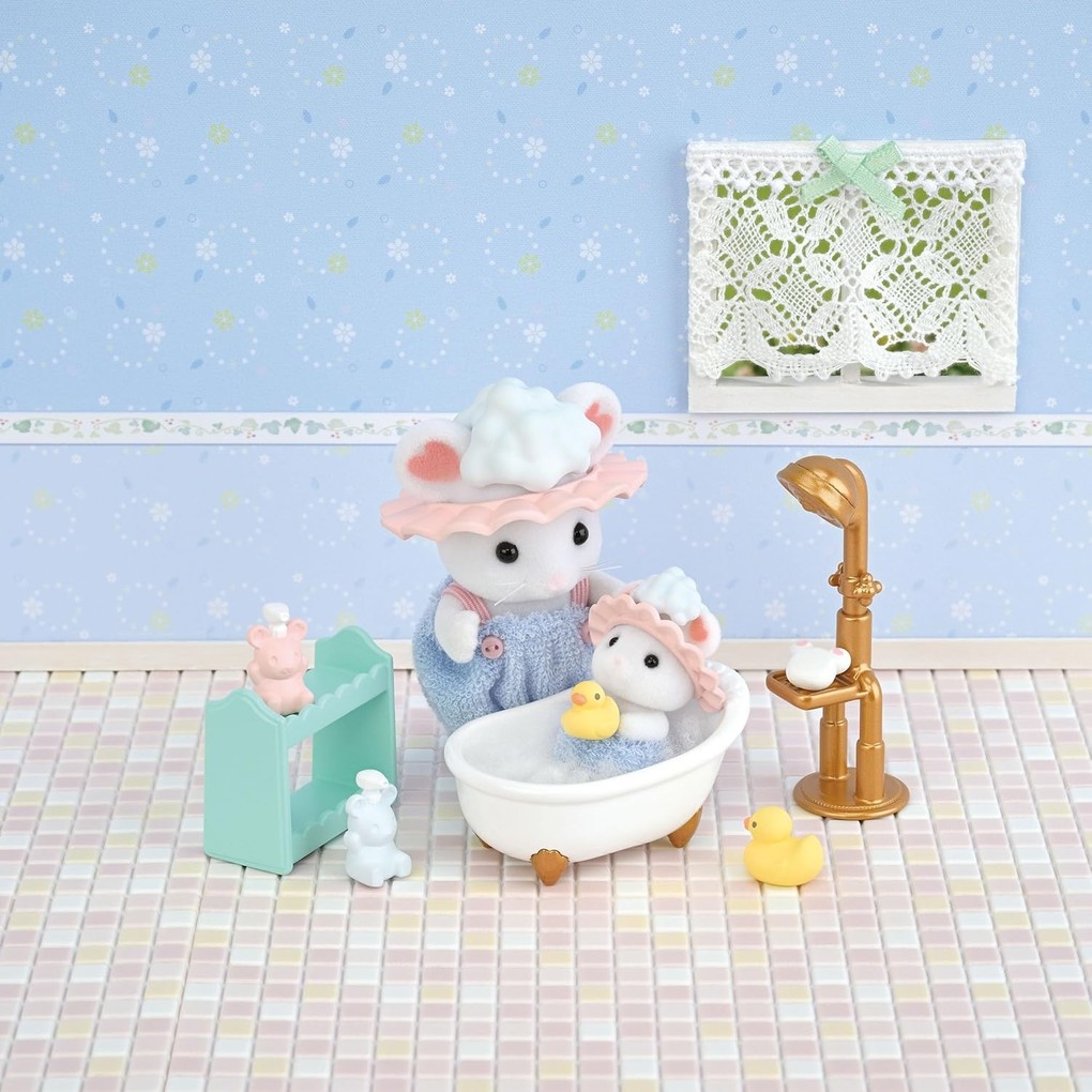 Weitere Ansicht: Sylvanian Families 5805 - Bath Time Bubble Siblings, Marshmallow Mäuse Badespaß Spielset