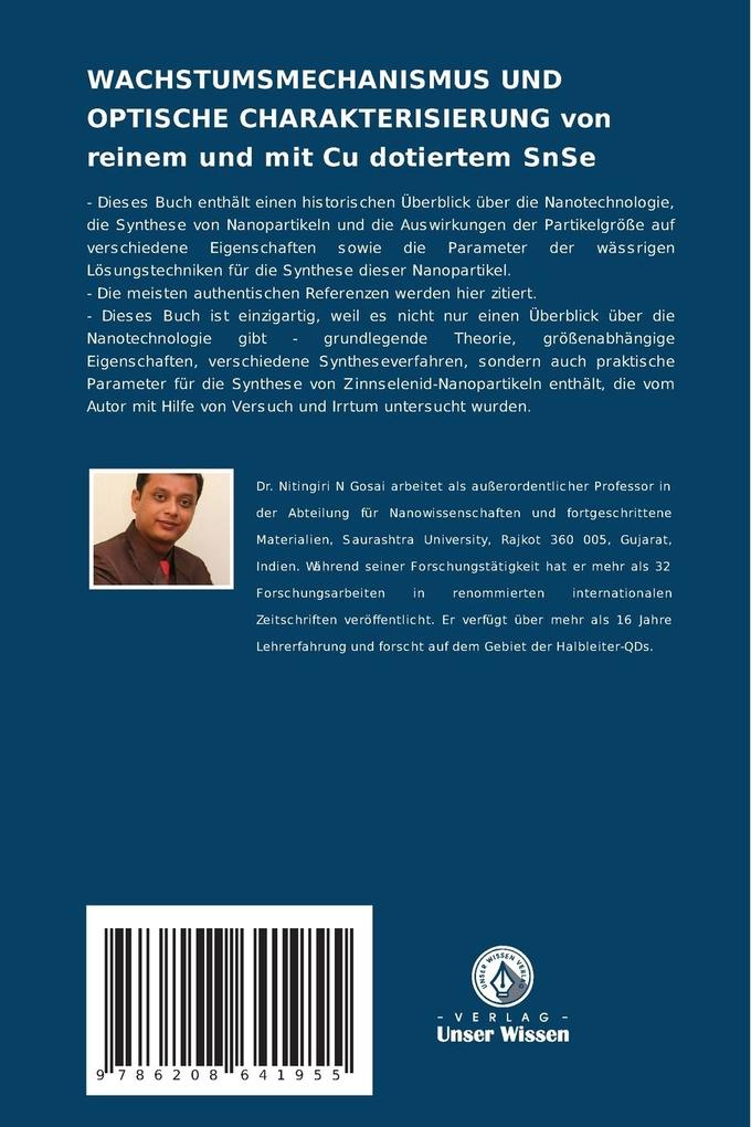 Weitere Ansicht: WACHSTUMSMECHANISMUS UND OPTISCHE CHARAKTERISIERUNG von reinem und mit Cu dotiertem SnSe | Nitingiri N Gosai