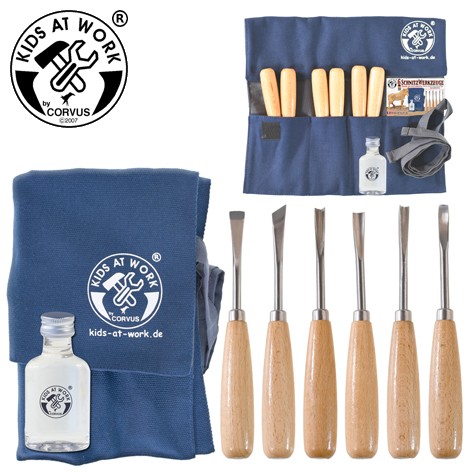 Weitere Ansicht: Schnitzwerkzeuge 6-tlg. In Rolle