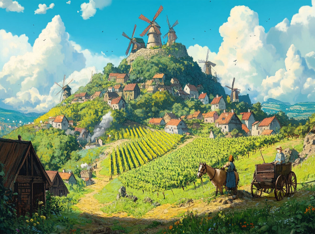 Weitere Ansicht: CALVENDO Puzzle Das Tal der Winde - Anime Landschaft | 2000 Teile Lege-Größe 90x67cm Foto-Puzzle für glückliche Stunden | Calvendo