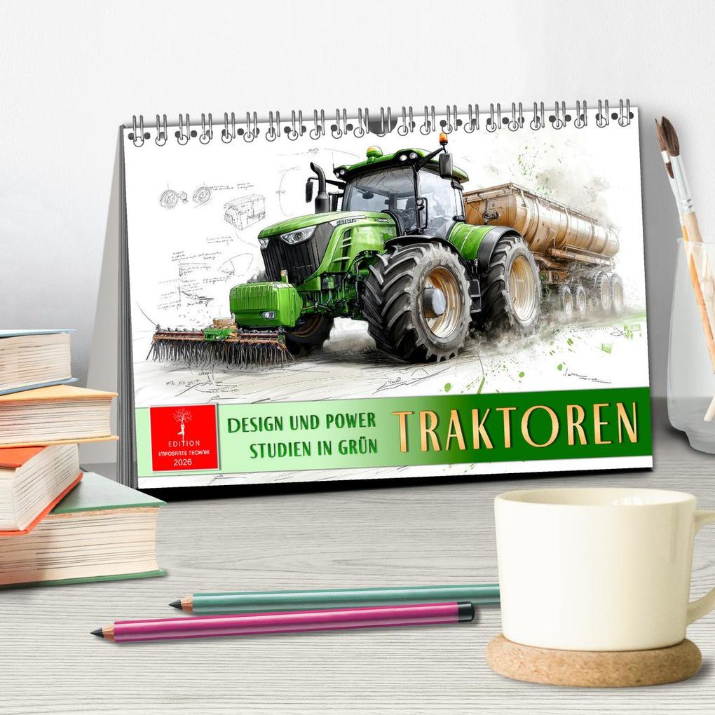 Weitere Ansicht: Traktoren - Design und Power Studien in Grün (Tischkalender 2026 DIN A5 quer), CALVENDO Monatskalender | Peter Roder, Calvendo