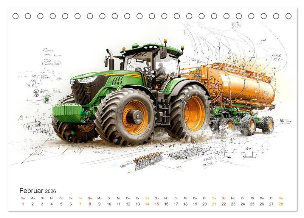 Weitere Ansicht: Traktoren - Design und Power Studien in Grün (Tischkalender 2026 DIN A5 quer), CALVENDO Monatskalender | Peter Roder, Calvendo