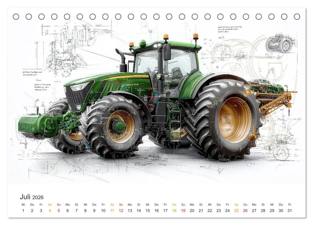 Weitere Ansicht: Traktoren - Design und Power Studien in Grün (Tischkalender 2026 DIN A5 quer), CALVENDO Monatskalender | Peter Roder, Calvendo