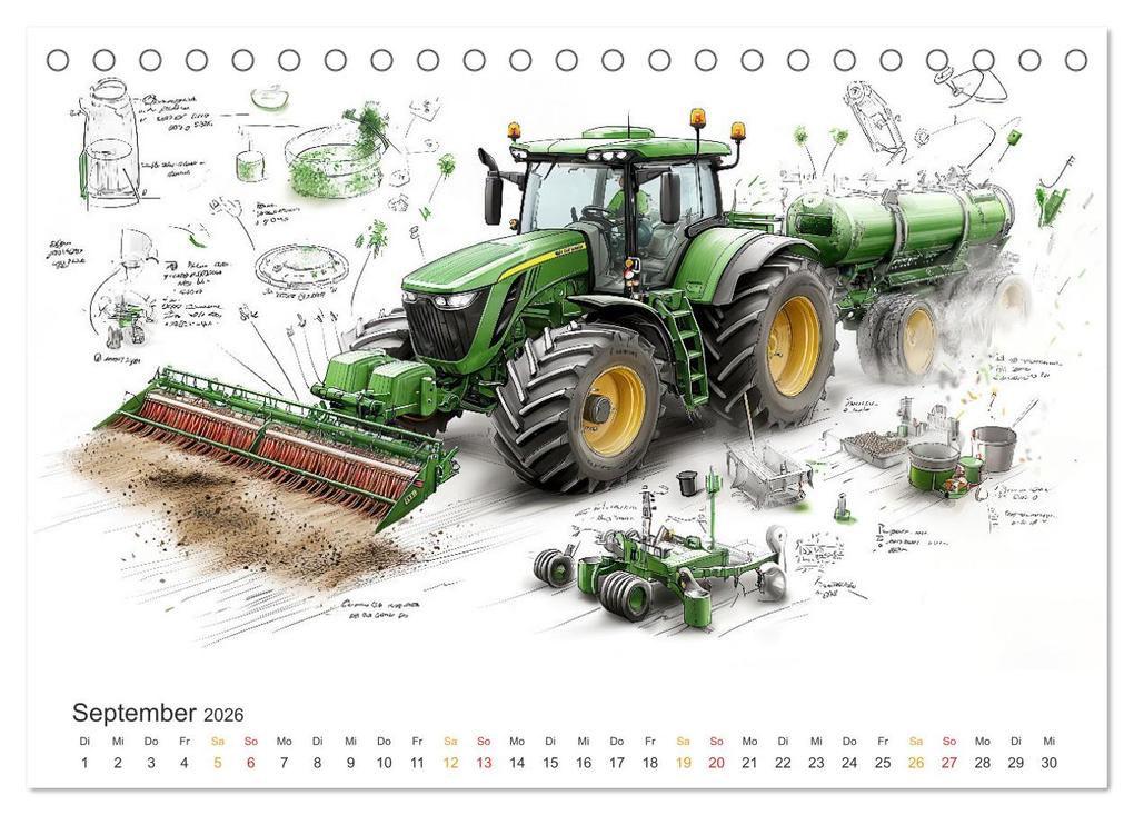 Weitere Ansicht: Traktoren - Design und Power Studien in Grün (Tischkalender 2026 DIN A5 quer), CALVENDO Monatskalender | Peter Roder, Calvendo
